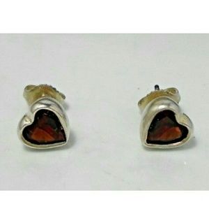 iso heart garnet earrings